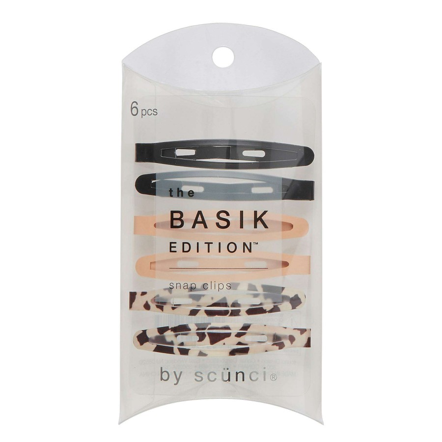 Accessories * | The Basik Edition Oval Snap Clips Scunci Fashion