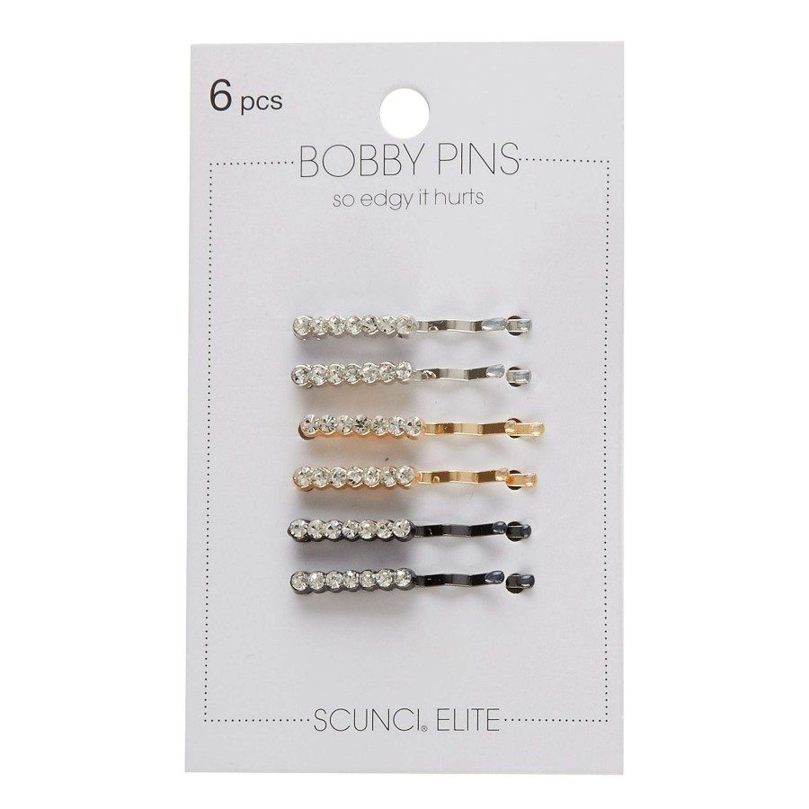 Accessories * | Mini Bobby Pins With Rhinestones Scunci Cheap Online