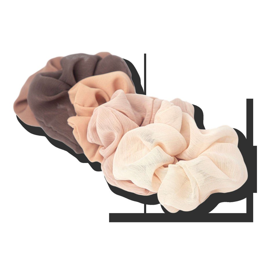 Accessories * | Terra Cotta Crepe Scrunchie Set Kitsch Typical Style