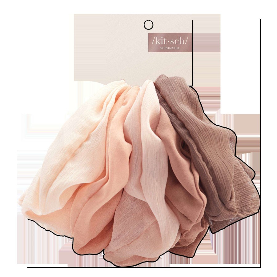 Accessories * | Terra Cotta Crepe Scrunchie Set Kitsch Typical Style