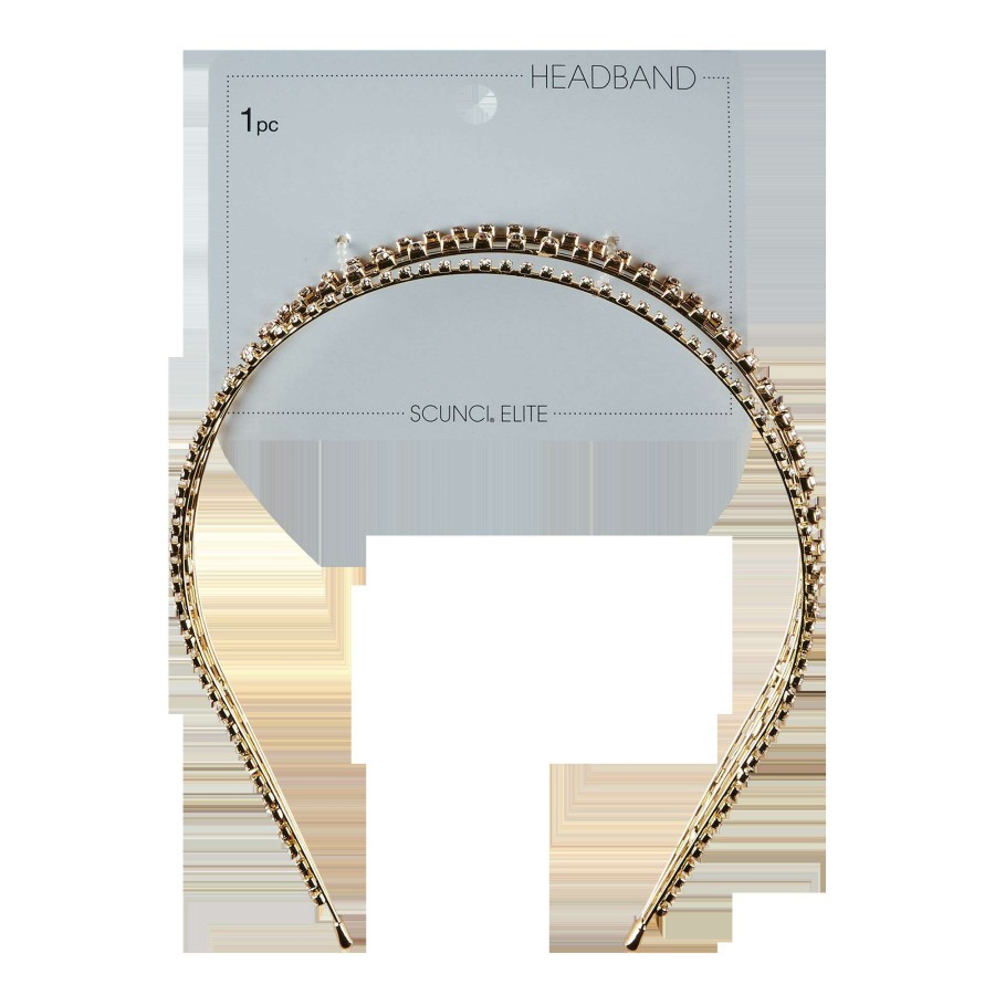 Accessories * | Elite Triple-Strand Rhinestone Headband Scunci Fashion