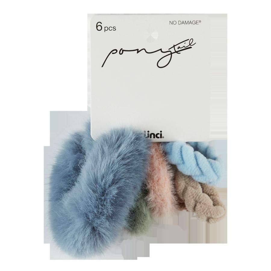 Accessories * | Pony Tail Knit & Fur Elastics Scunci Typical Style