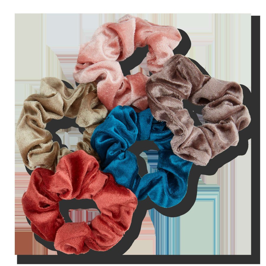 Accessories * | Velour Scrunchies Scunci Sale