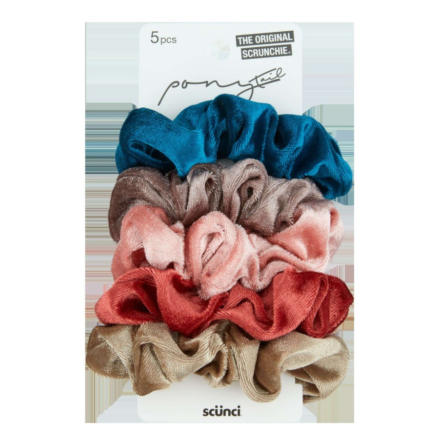 Accessories * | Velour Scrunchies Scunci Sale