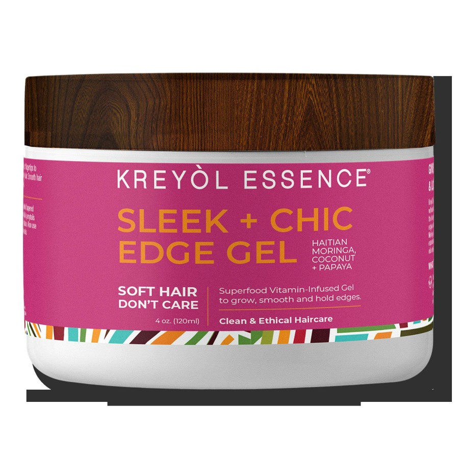 Styling Products * | Soft Hair, Don'T Care Haitian Moringa Oil Sleek + Chic Edge Gel Kreyol Essence Exclusive Design