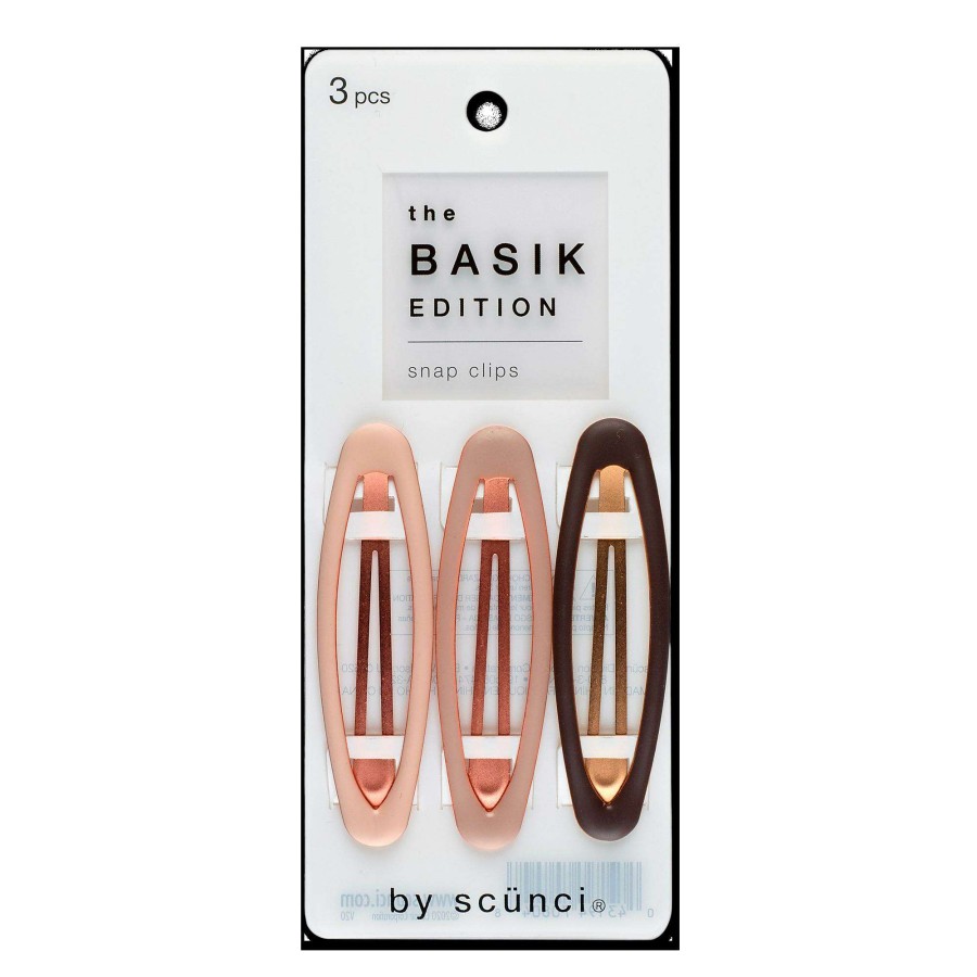 Accessories * | The Basik Edition Matte Enamel Snap Clips Scunci Large Choice