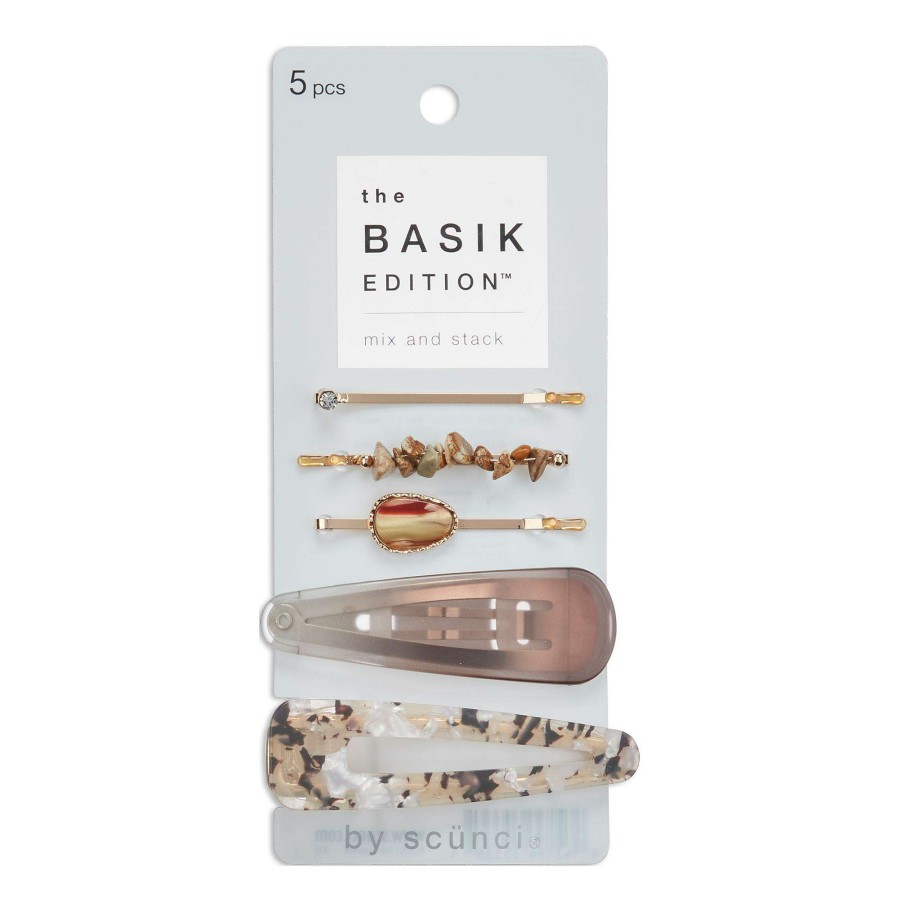 Accessories * | The Basik Edition Assorted Bobby Pins And Snap Clips Scunci Fashion