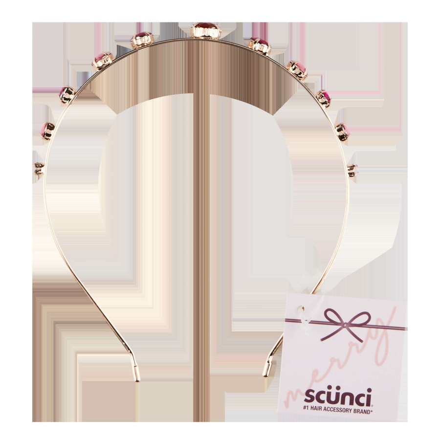 Accessories * | Pink Stone Headband Scunci Fashion