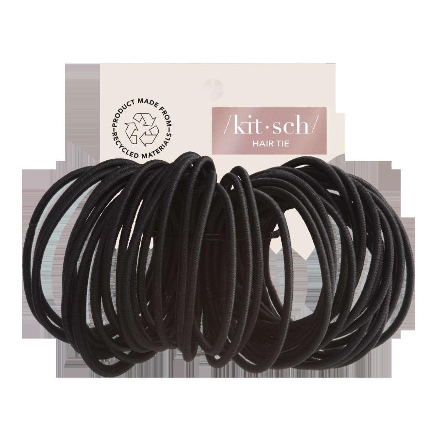 Accessories * | Black Thin Elastics Kitsch 100% Guarantee