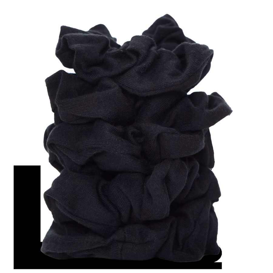 Accessories * | Black Knit Scrunchies Kitsch Best Sellers