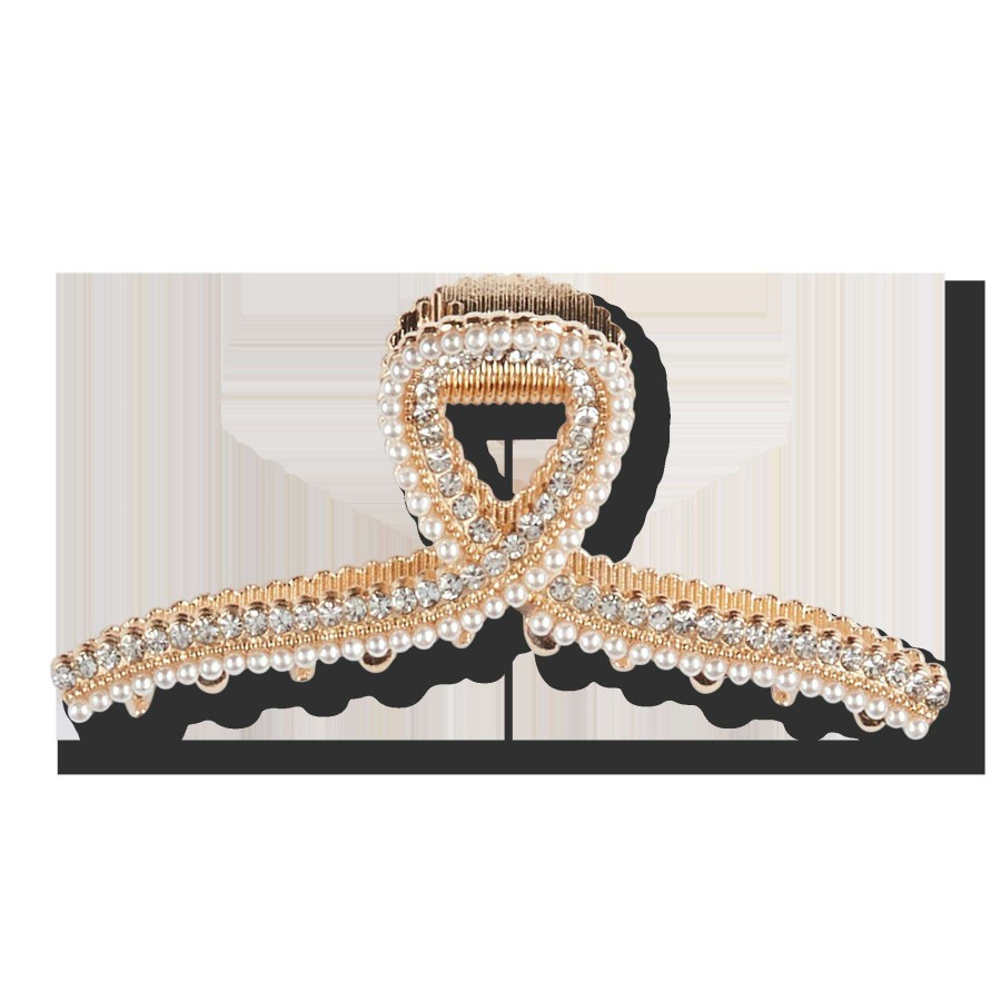 Accessories * | Pearls & Rhinestone Claw Clip Scunci Top Sellers